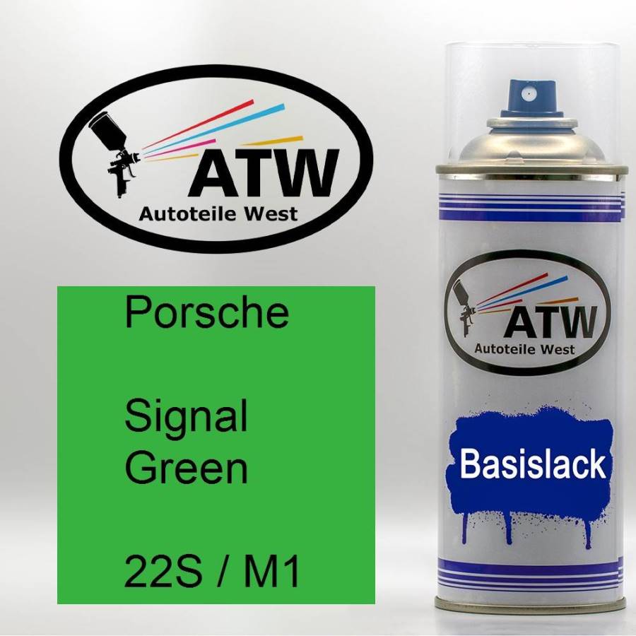 Porsche, Signal Green, 22S / M1: 400ml Sprühdose, von ATW Autoteile West.